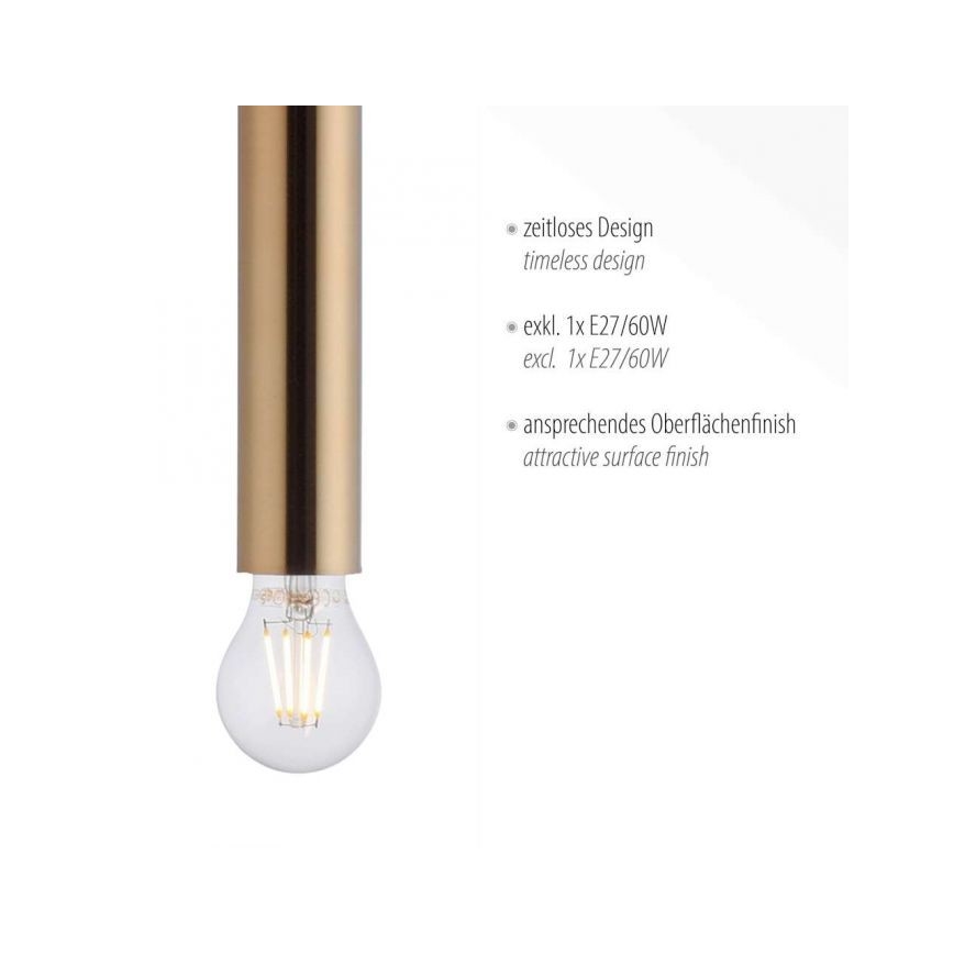 Leuchten Direkt 15617-60 - Candelabro suspenso BRUNA 1xE27/60W/230V latão