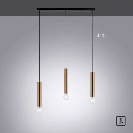 Leuchten Direkt 15618-60 - Candelabro suspenso BRUNA 3xE27/60W/230V latão