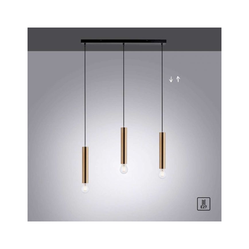 Leuchten Direkt 15618-60 - Candelabro suspenso BRUNA 3xE27/60W/230V latão