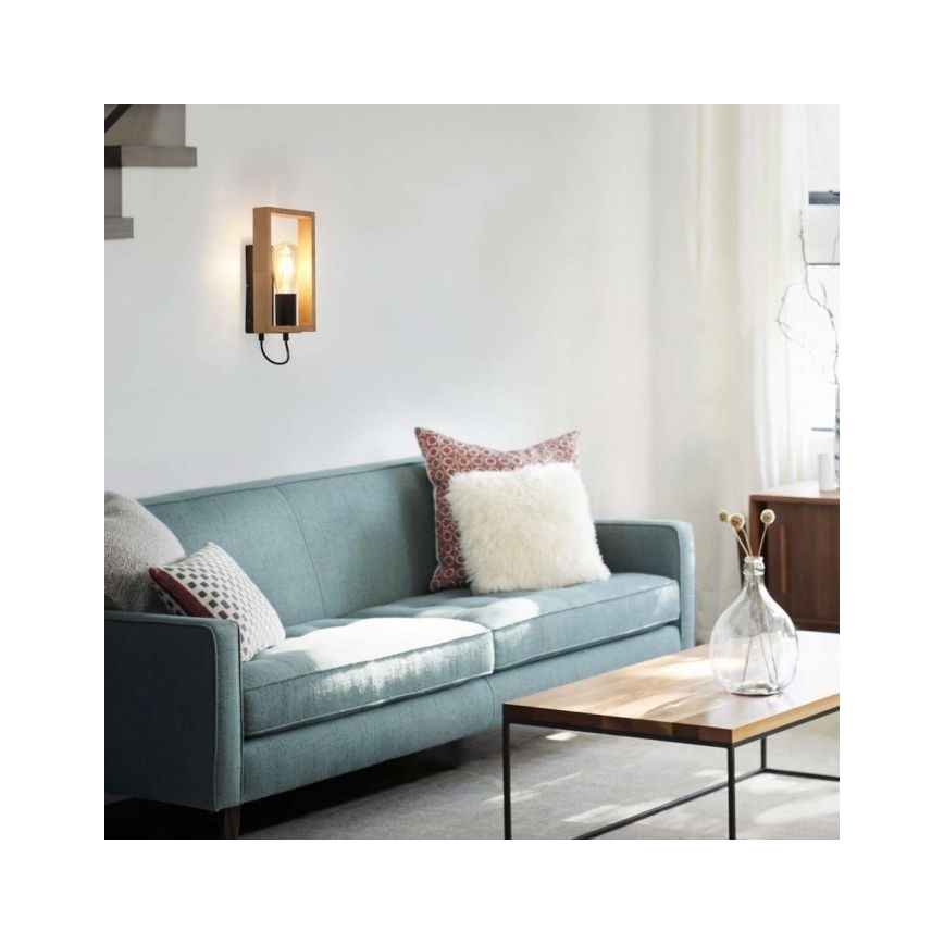 Leuchten Direkt 15654-18 - Iluminação de parede FRANKY 1xE27/60W/230V acácia
