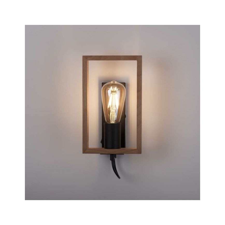 Leuchten Direkt 15654-18 - Iluminação de parede FRANKY 1xE27/60W/230V acácia