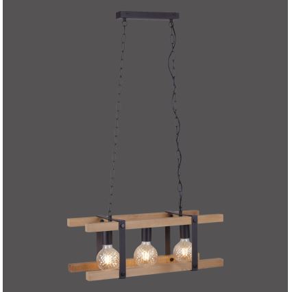 Leuchten Direkt 15683-79 - Candelabro suspenso EDITH 3xE27/60W/230V pinho
