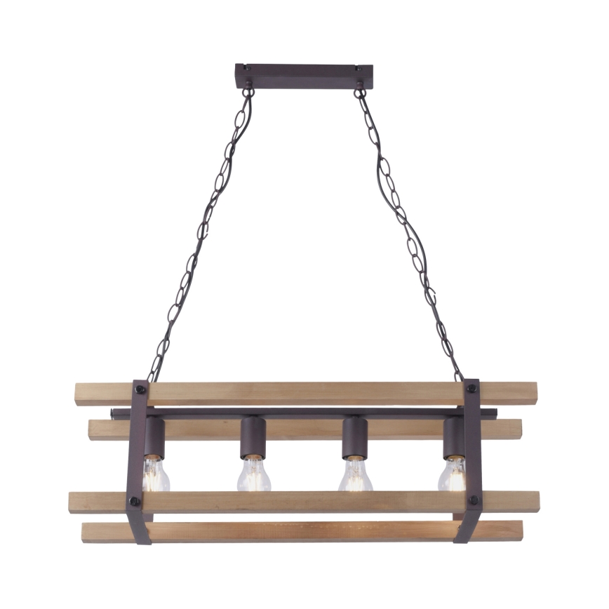 Leuchten Direkt 15684-79 - Candelabro suspenso EDITH 4xE27/60W/230V pinho