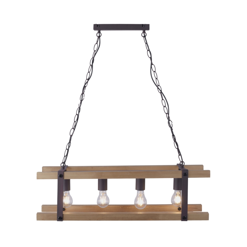 Leuchten Direkt 15684-79 - Candelabro suspenso EDITH 4xE27/60W/230V pinho