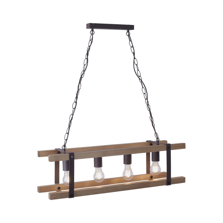 Leuchten Direkt 15684-79 - Candelabro suspenso EDITH 4xE27/60W/230V pinho