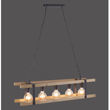 Leuchten Direkt 15685-79 - Candelabro suspenso EDITH 5xE27/60W/230V pinho