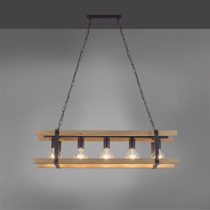 Leuchten Direkt 15685-79 - Candelabro suspenso EDITH 5xE27/60W/230V pinho