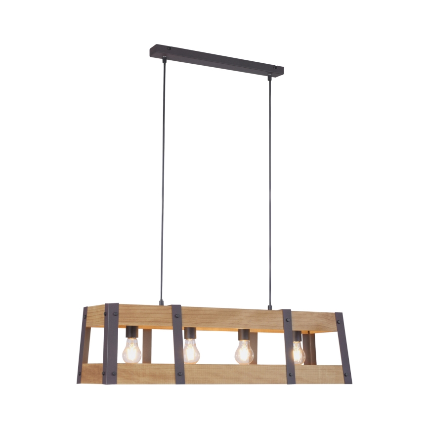 Leuchten Direkt 15721-79 - Candelabro num fio CRATE 4xE27/60W/230V