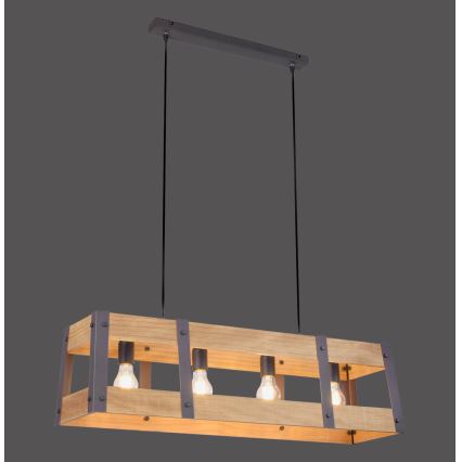 Leuchten Direkt 15721-79 - Candelabro num fio CRATE 4xE27/60W/230V