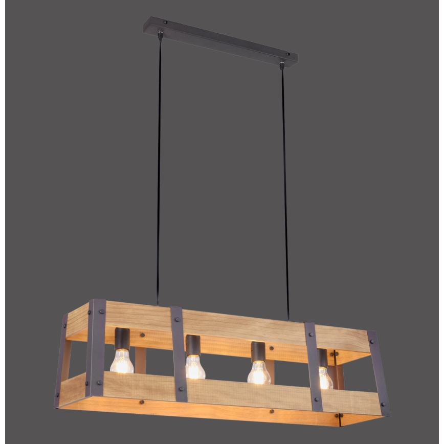 Leuchten Direkt 15721-79 - Candelabro num fio CRATE 4xE27/60W/230V