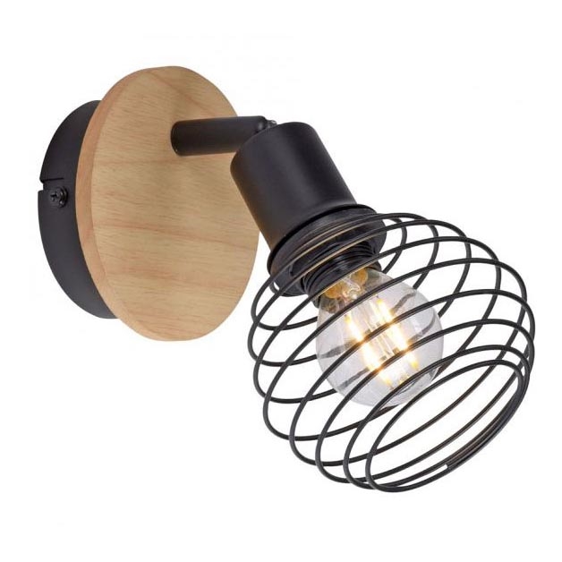 Leuchten Direkt 15921-79 - Foco de parede EUGEN 1xE14/40W/230V carvalho