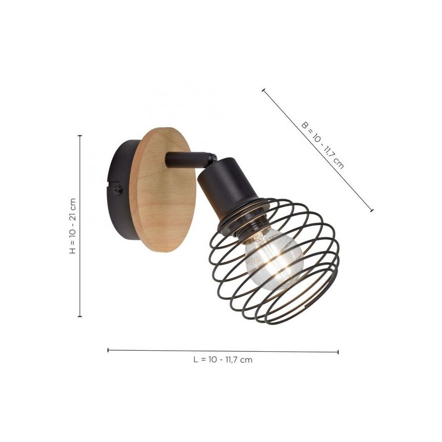 Leuchten Direkt 15921-79 - Foco de parede EUGEN 1xE14/40W/230V carvalho