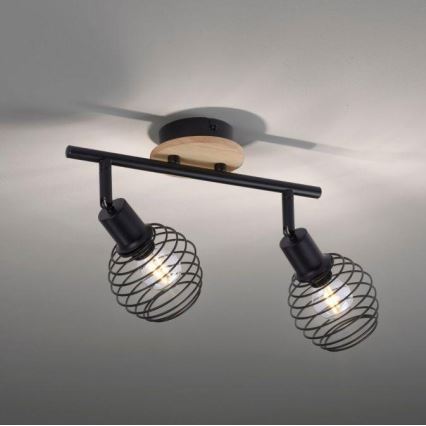 Leuchten Direkt 15922-79 - Foco EUGEN 2xE14/40W/230V carvalho