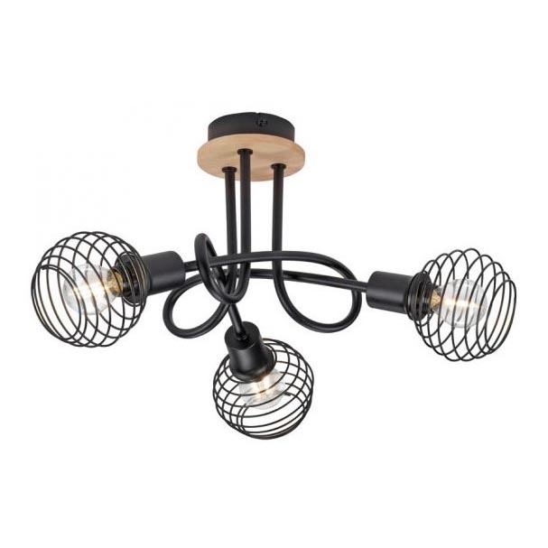 Leuchten Direkt 15923-79 - Candelabro integrado EUGEN 3xE14/40W/230V carvalho
