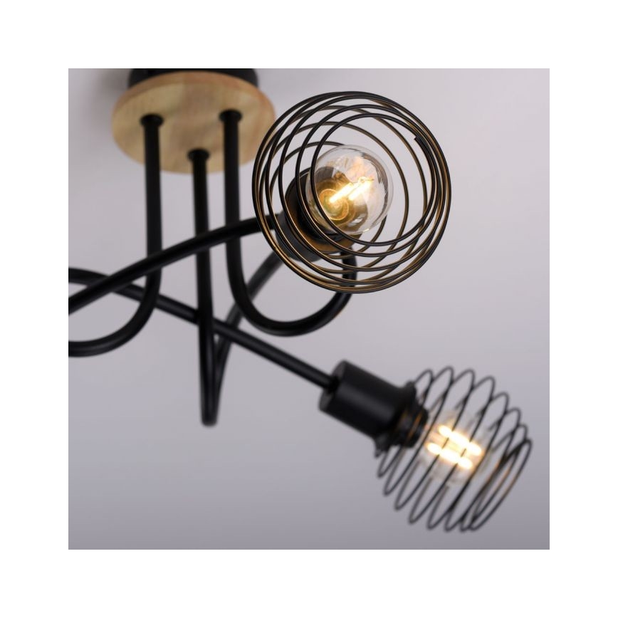 Leuchten Direkt 15923-79 - Candelabro integrado EUGEN 3xE14/40W/230V carvalho