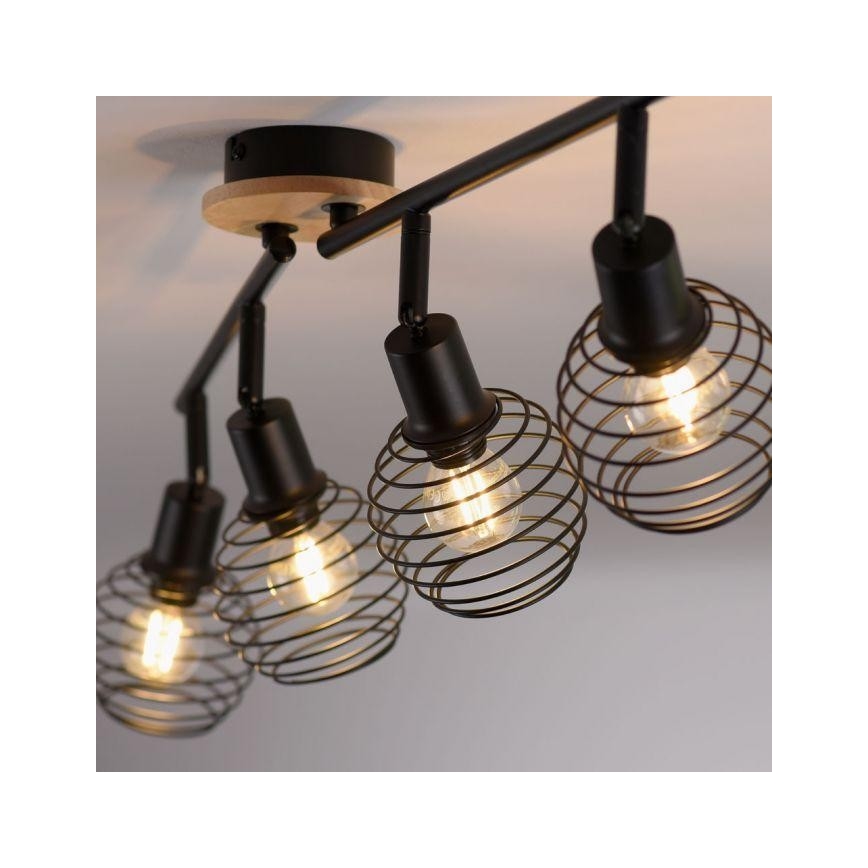 Leuchten Direkt 15924-79 - Foco EUGEN 4xE14/40W/230V carvalho