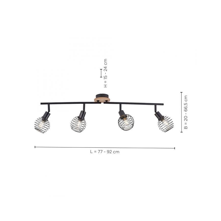 Leuchten Direkt 15924-79 - Foco EUGEN 4xE14/40W/230V carvalho