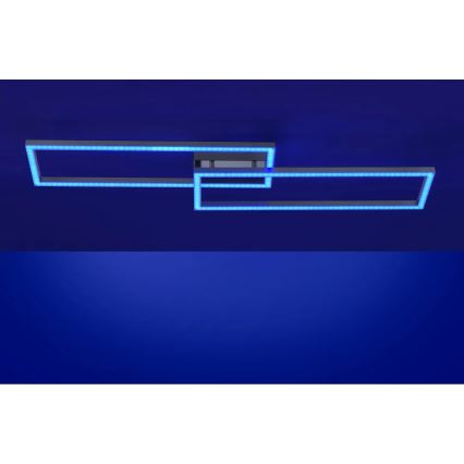 Leuchten Direkt 16430-55 - Luminária de teto regulável LED RGBW MAXI 2xLED/18W/230V 2700-5000K cromo fosco + comando remoto