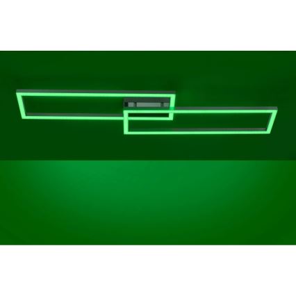 Leuchten Direkt 16430-55 - Luminária de teto regulável LED RGBW MAXI 2xLED/18W/230V 2700-5000K cromo fosco + comando remoto