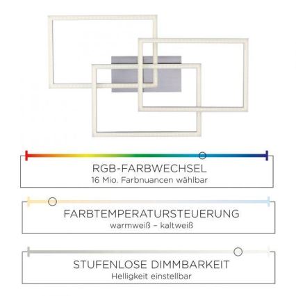 Leuchten Direkt 16431-55 - Candelabro integrado RGB LED com regulação MAXI LED/27W/230V + controlo remoto
