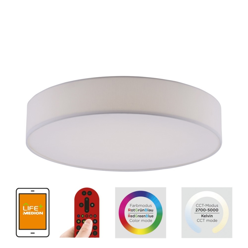 Leuchten Direkt 18428-16 - Luz de teto de inundação RGB LED LOLA LED/32W/230V Tuya + controlo remoto
