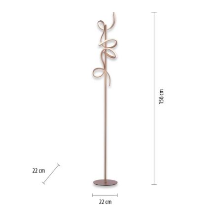 Leuchten Direkt 19031-60 - Candeeiro de chão LED com regulação CURLS LED/22W/230V