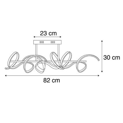 Leuchten Direkt 19032-21 - Candelabro montado à superfície LED com regulação CURLS LED/25,8W/230V