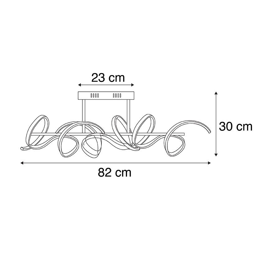 Leuchten Direkt 19032-21 - Candelabro montado à superfície LED com regulação CURLS LED/25,8W/230V
