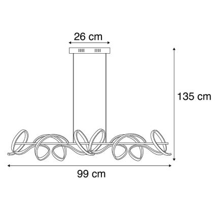 Leuchten Direkt 19033-21 - Candelabro suspenso LED com regulação CURLS LED/40,8W/230V