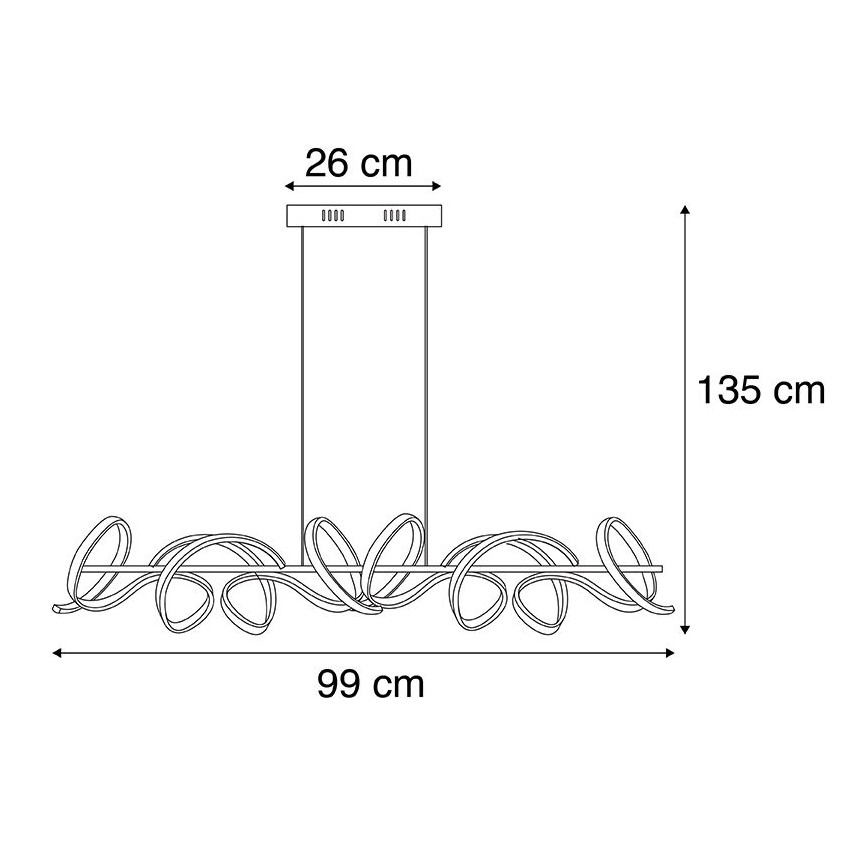 Leuchten Direkt 19033-21 - Candelabro suspenso LED com regulação CURLS LED/40,8W/230V
