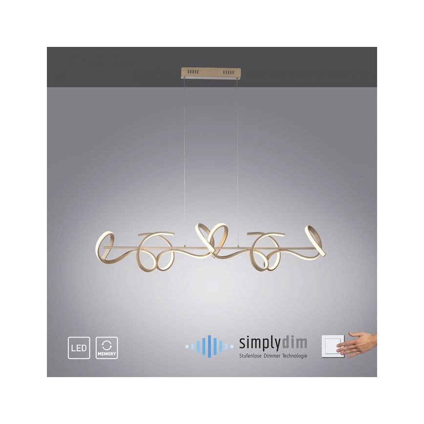 Leuchten Direkt 19033-60 - Candelabro suspenso LED com regulação CURLS LED/40,8W/230V