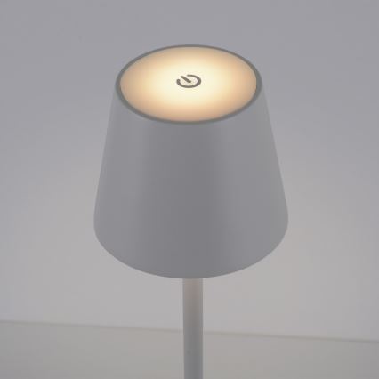 Leuchten Direkt 19250-16 - Candeeiro de mesa exterior LED com regulação EURIA LED/3W/5V 2600 mAh IP54 branco
