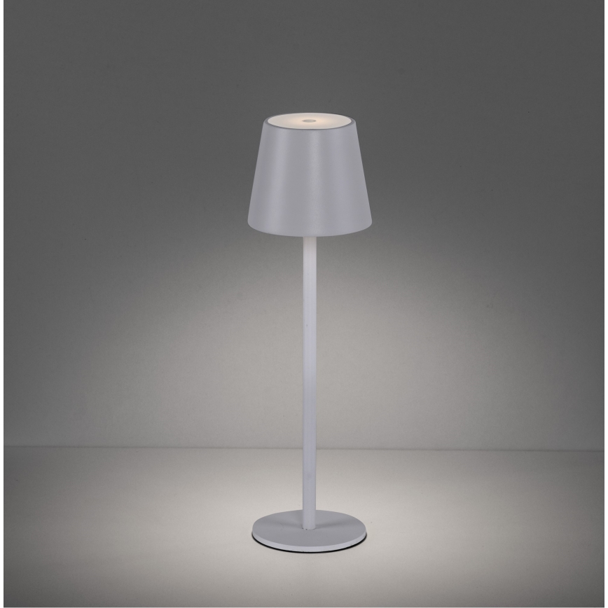 Leuchten Direkt 19250-16 - LED Candeeiro de mesa exterior recarregável com regulação EURIA LED/3W/5V IP54 branco