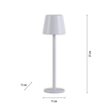 Leuchten Direkt 19250-16 - LED Candeeiro de mesa exterior recarregável com regulação EURIA LED/3W/5V IP54 branco