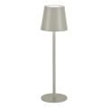 Leuchten Direkt 19250-40 - Lâmpada de mesa recarregável LED exterior regulável EURIA LED/3W/5V 2600 mAh IP54 cinza