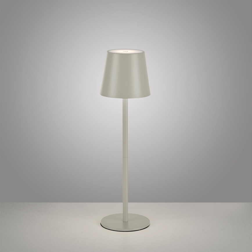 Leuchten Direkt 19250-40 - LED Candeeiro de mesa exterior recarregável com regulação EURIA LED/3W/5V IP54 cinzento