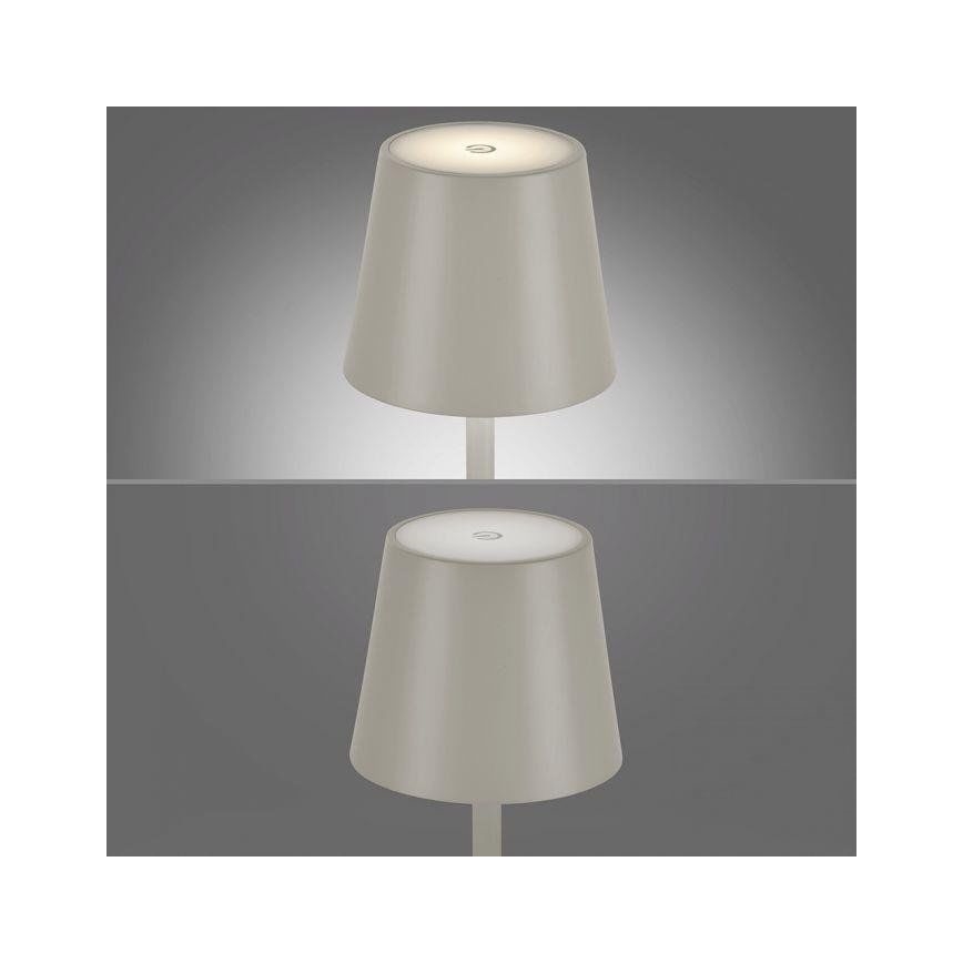 Leuchten Direkt 19250-40 - LED Candeeiro de mesa exterior recarregável com regulação EURIA LED/3W/5V IP54 cinzento