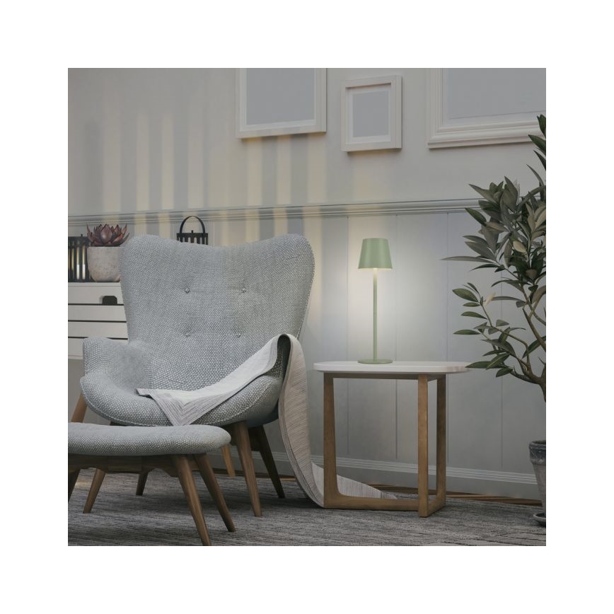 Leuchten Direkt 19250-43 - LED Candeeiro de mesa exterior recarregável com regulação EURIA LED/3W/5V IP54 verde