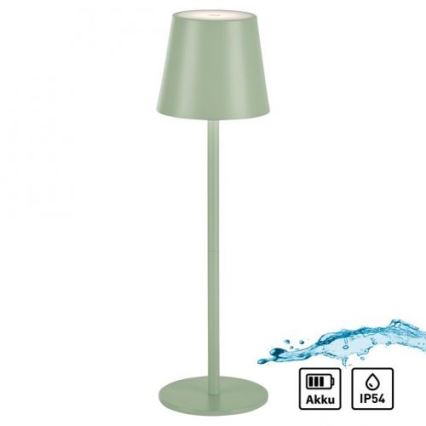 Leuchten Direkt 19250-43 - LED Candeeiro de mesa exterior recarregável com regulação EURIA LED/3W/5V IP54 verde