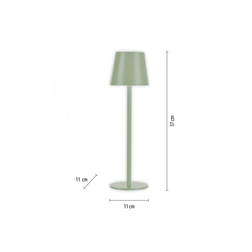 Leuchten Direkt 19250-43 - LED Candeeiro de mesa exterior recarregável com regulação EURIA LED/3W/5V IP54 verde