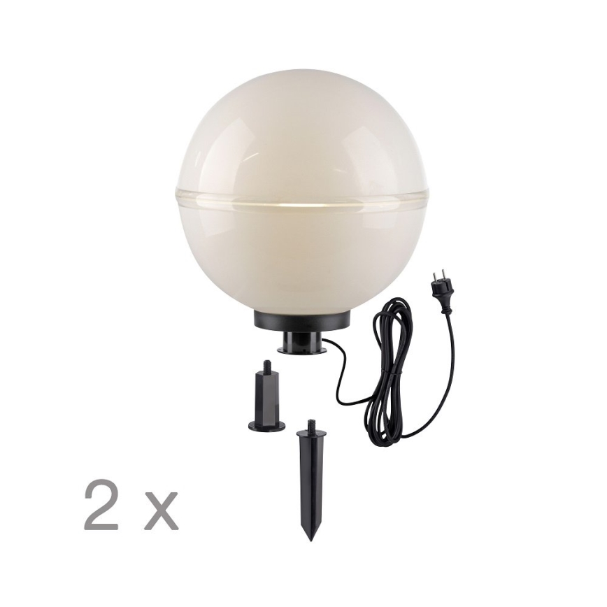 Leuchten Direkt 19324-16-2 - CONJUNTO 2x Candeeiro exterior 1xE27/40W/230V diâmetro 40 cm IP44