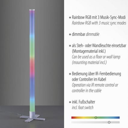 Leuchten Direkt 19902-21 - Candeeiro LED RGB com regulação RINGO LED/10W/230V+CR
