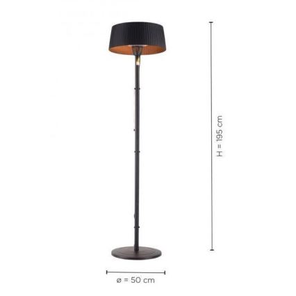 Leuchten Direkt 99507-18 - Elemento de aquecimento exterior GLOW 1500W/230V 1,95 m IP44 preto