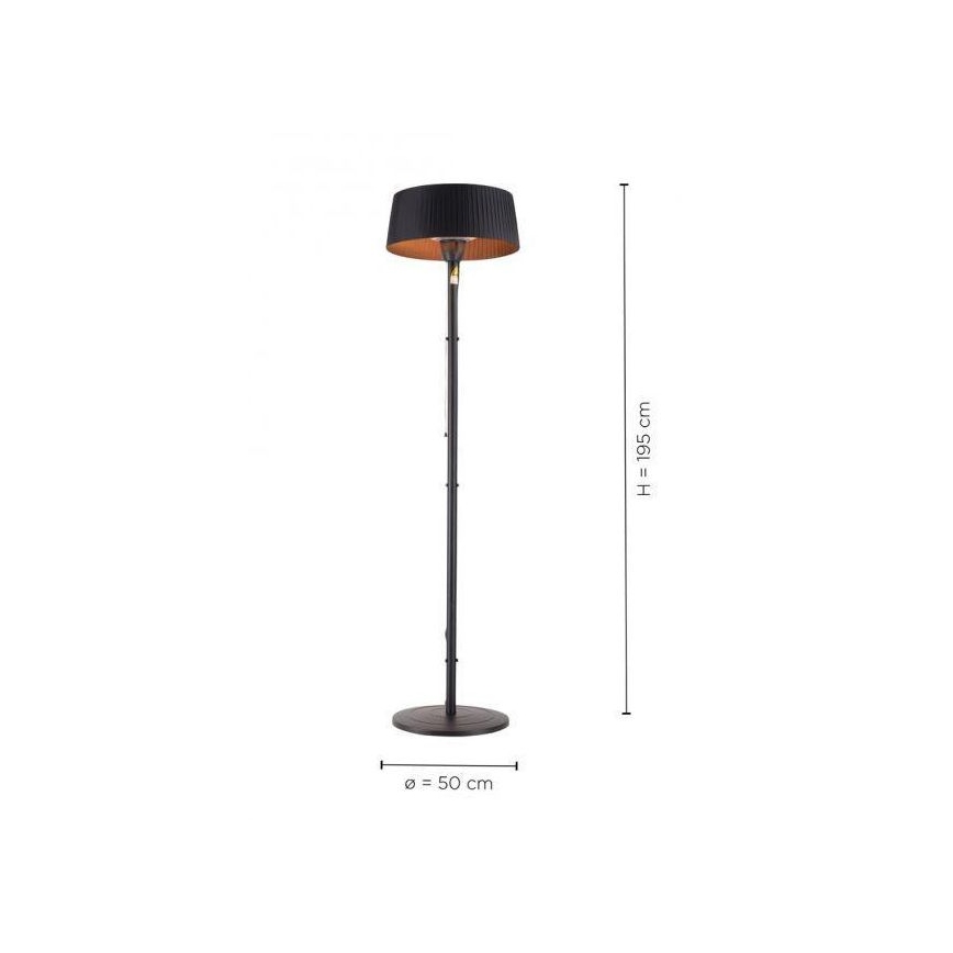 Leuchten Direkt 99507-18 - Elemento de aquecimento exterior GLOW 1500W/230V 1,95 m IP44 preto