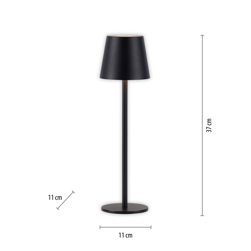 Leuchten Direkt 19250-18 - LED Candeeiro de mesa exterior recarregável com regulação EURIA LED/3W/5V IP54 preto