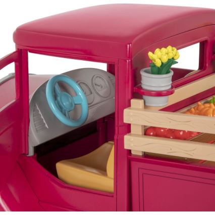 Li'l Woodzeez - Conjunto de brinquedos camião do agricultor com banca de comida 3xAAA