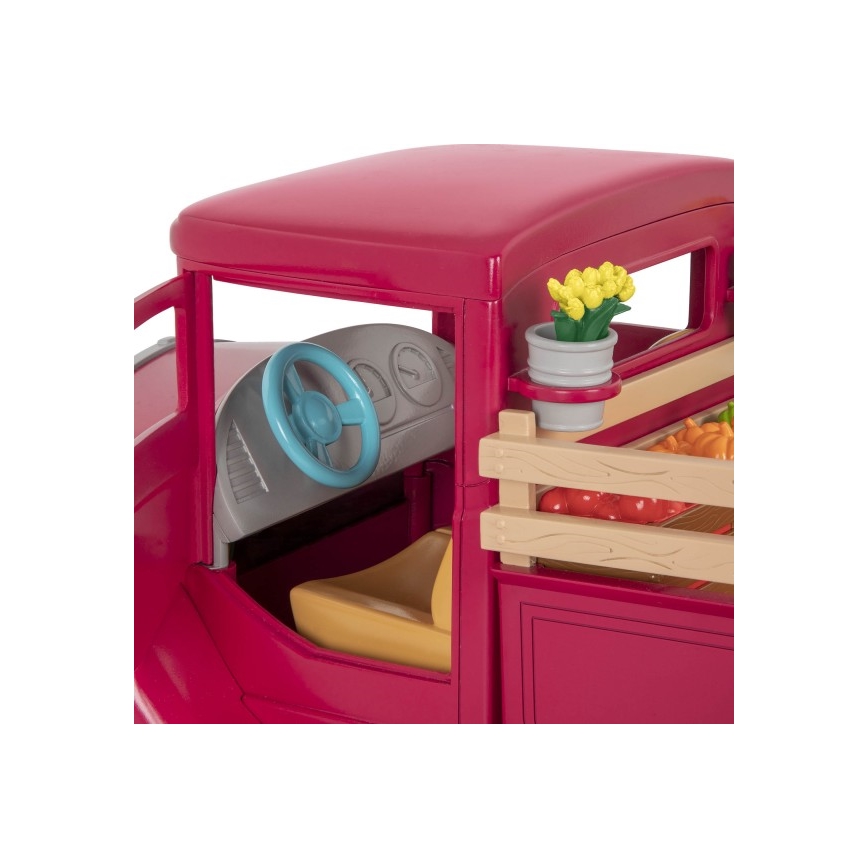 Li'l Woodzeez - Conjunto de brinquedos camião do agricultor com banca de comida 3xAAA