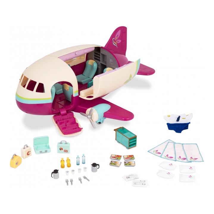 Li'l Woodzeez - Conjunto de brinquedos de avião com acessórios