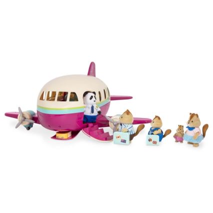 Li'l Woodzeez - Conjunto de brinquedos de avião com acessórios