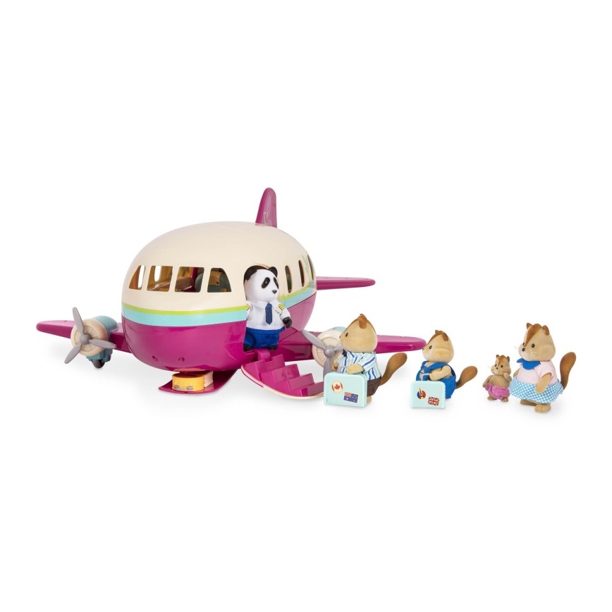 Li'l Woodzeez - Conjunto de brinquedos de avião com acessórios